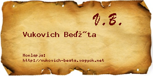 Vukovich Beáta névjegykártya
